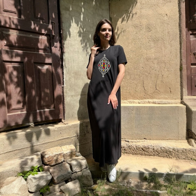 Платье в пол с УЗОРОМ